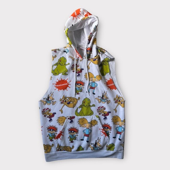 Rugrats Hoodie Vest Reptar, Ren & Stimpy All Over Print Size Medium - Picture 3 of 9